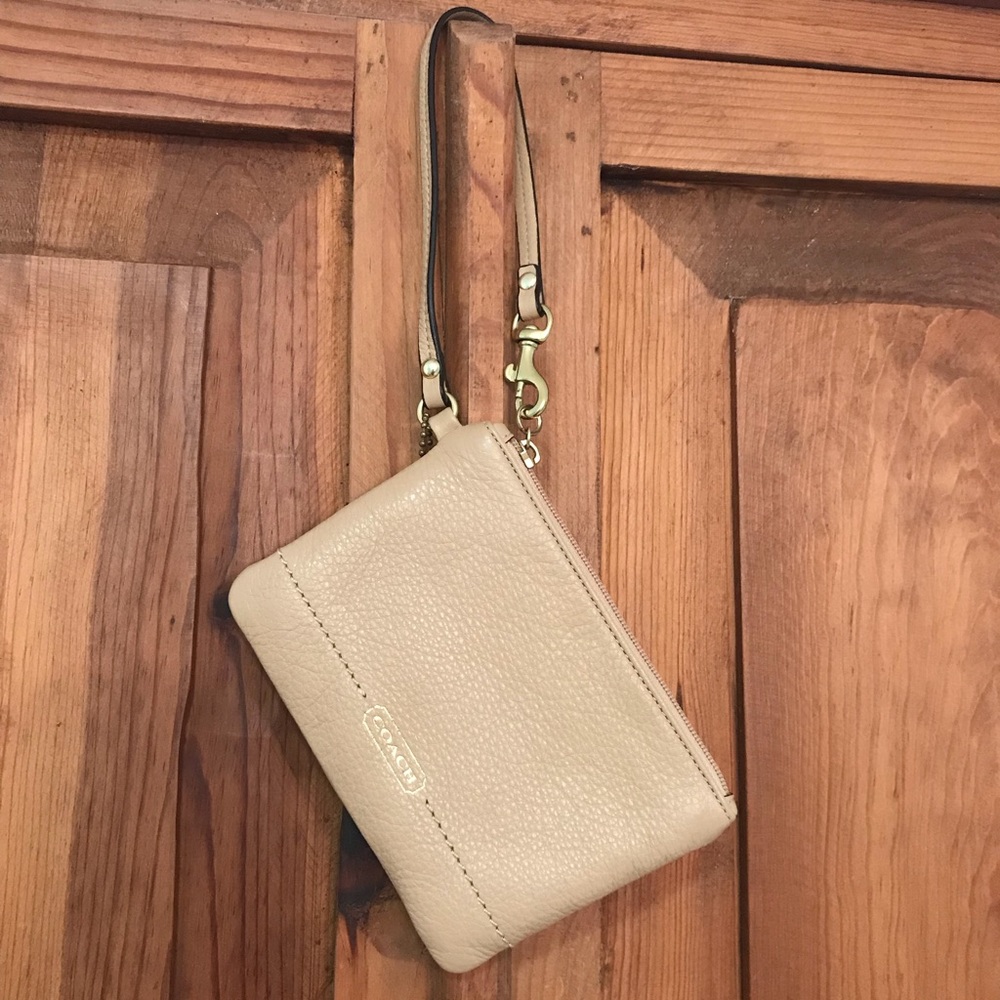 Coach tan wristlet